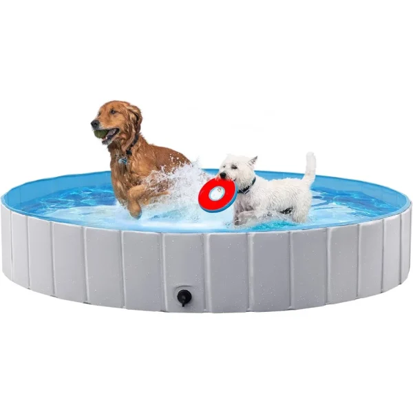 Foldable Dog Pools 71 x 12 Inches Collapsible Hard Plastic