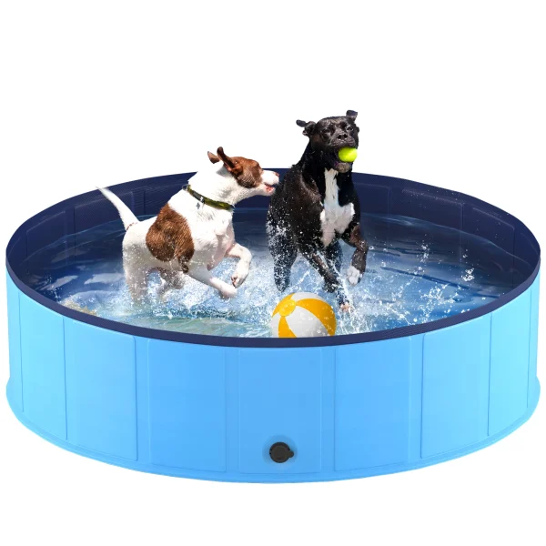 Portable Dog Pool, Anti-Slip Collapsible Pet Bathtub